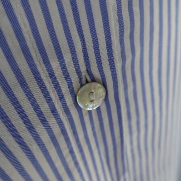 Chico's Blue Striped High-Low Long Sleeve Tunic Shirt - Picture 8 of 14